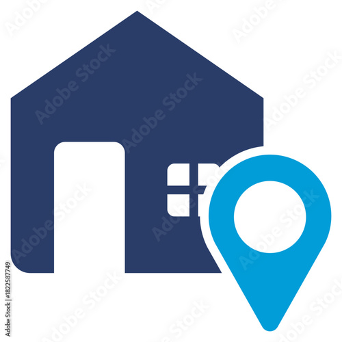 Place Glyph Blue Icon