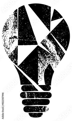 Lightbulb breaks apart in a conceptual illustration