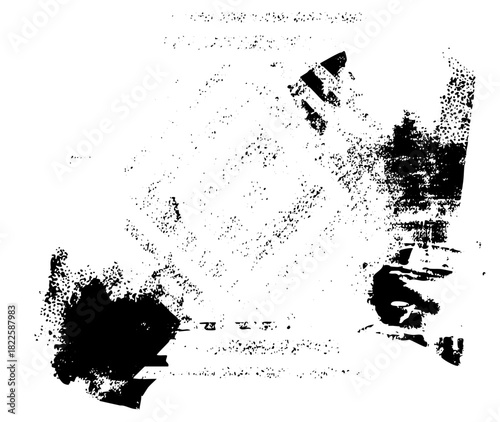 Portrait fragmentation within abstract composition