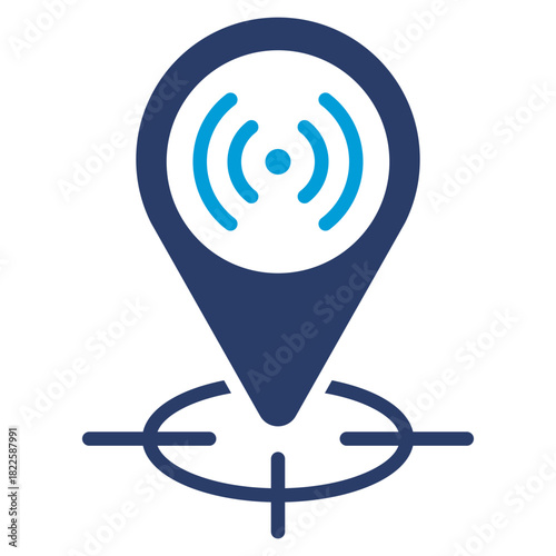 Live Location Glyph Blue Icon