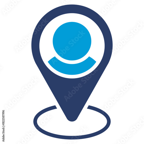 You Are Here Glyph Blue Icon