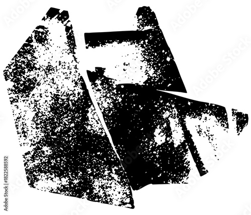 Abstract Shapes Compose Distressed Texture for Graphic Design