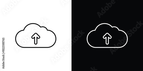 Cloud upload icons pack set, ready to use vector