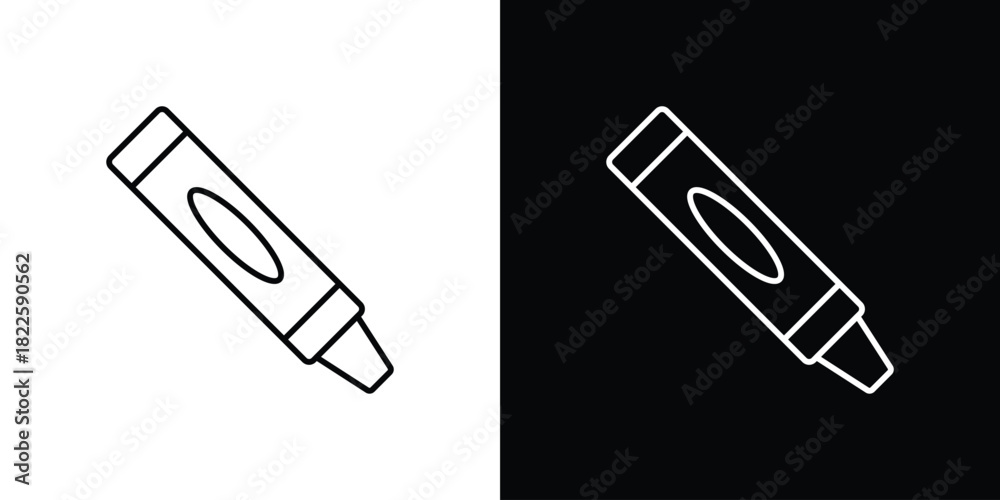 Fototapeta premium Crayon icons pack set, ready to use vector