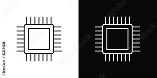 CPU icons pack set, ready to use vector