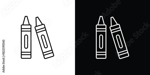 Crayon icons pack set, ready to use vector