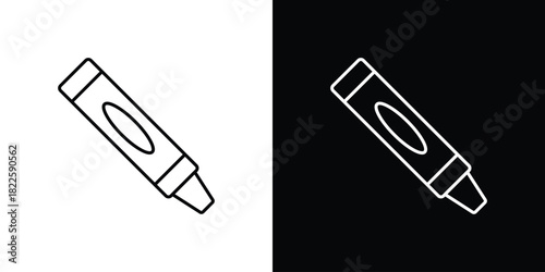 Crayon icons pack set, ready to use vector