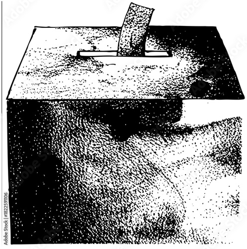 Ballot Box Accepting Vote in Election