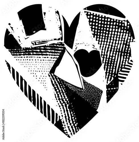 Heart Shape Reveals Love in Abstract Illustration
