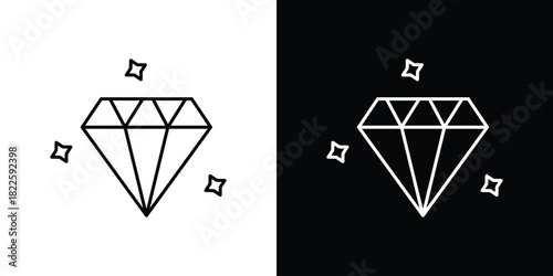 Diamond icons pack set, ready to use vector