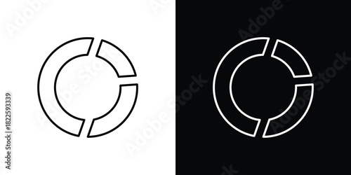 Donut chart icons pack set, ready to use vector