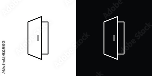 Door icons pack set, ready to use vector
