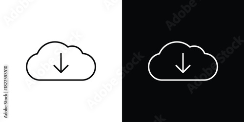 Download from Cloud icons pack set, ready to use vector