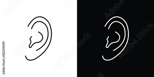 Ear icons pack set, ready to use vector