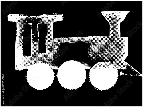 Vintage train travels a landscape