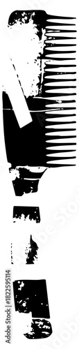 Hair comb texture in a graphic