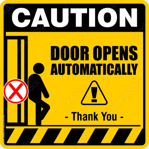 Door Opens automatically, sign vector