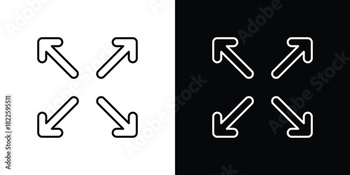 Expand icons pack set, ready to use vector