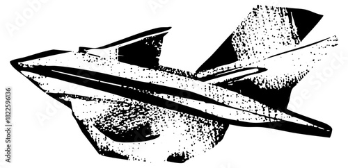 Paper Airplane Flies Through Air, Illustration