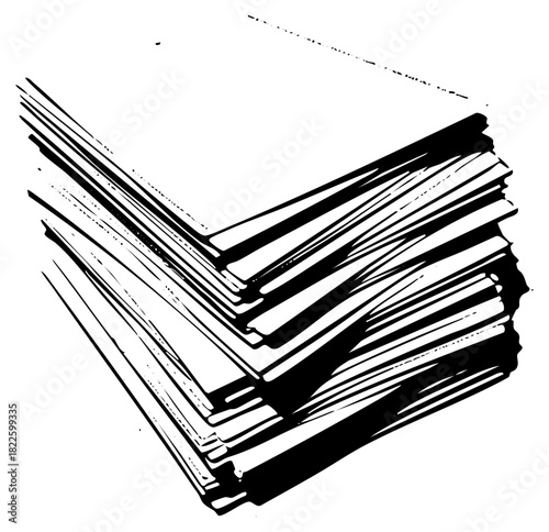 Paper Stack Illustrates Organization in an Office