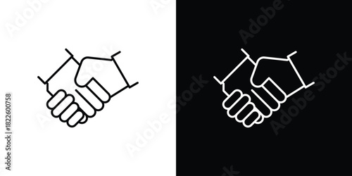 Handshake icons pack set, ready to use vector