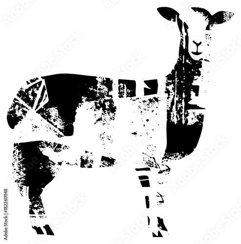 Antelope silhouette abstract texture in wildlife illustration