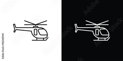 Helicopter icons pack set, ready to use vector