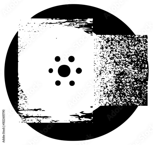 Abstract Circle Reveals Data Points in Composition