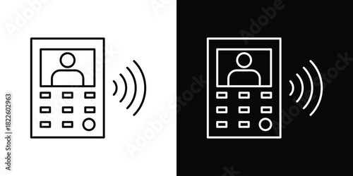 Interphone icons pack set, ready to use vector