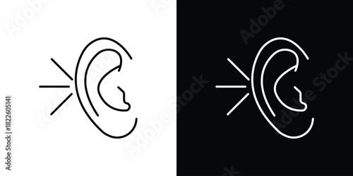 Listening icons pack set, ready to use vector