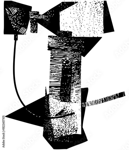 Wind turbine generates power in a rural landscape