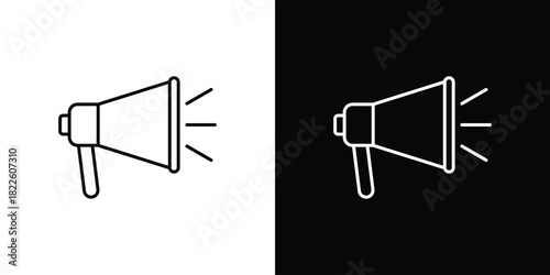 Megaphone icons pack set, ready to use vector