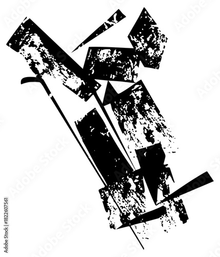 Brush strokes reveal abstract shapes in dynamic composition