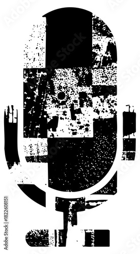 Vintage microphone texture in a recording studio