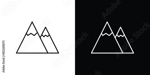 Mountain icons pack set, ready to use vector