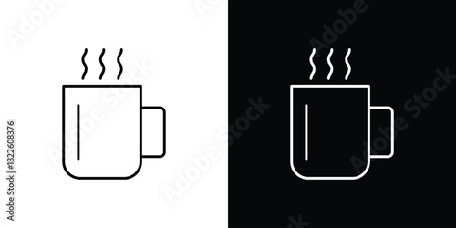 Mug icons pack set, ready to use vector