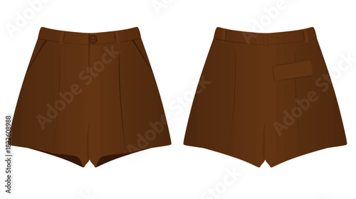 Women brown shorts. vector illustration 
