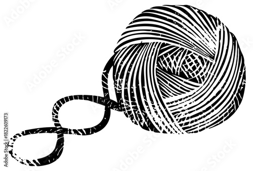 Yarn ball unravels in crafting project