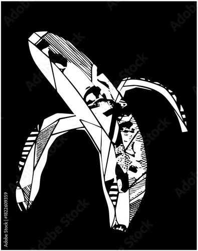 Whale breaches geometric ocean