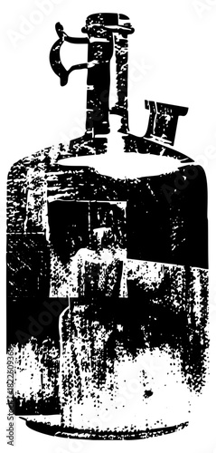 Vintage water cooler refreshment in a retro kitchen