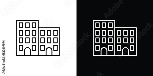 Office buildings icons pack set, ready to use vector