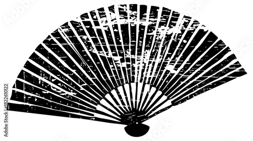 Hand Fan Opens Elegantly in Texture
