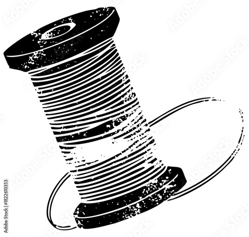 Sewing Spool Tilts with Thread in Craft Project