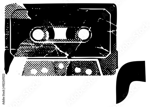 Cassette Tape Illustrates Retro Music Collection