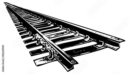 Railroad Tracks Extend Landscape