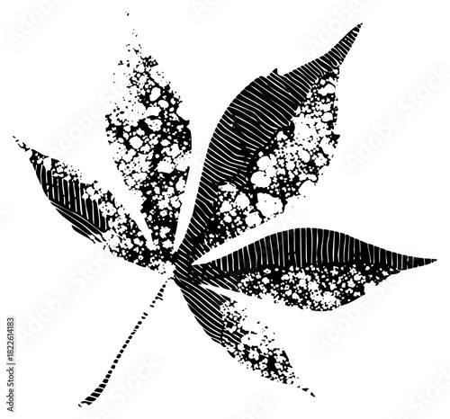 Marijuana Leaf Dissolves into Particles in Abstract Illustration