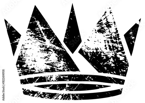 Crown in a distressed graphic