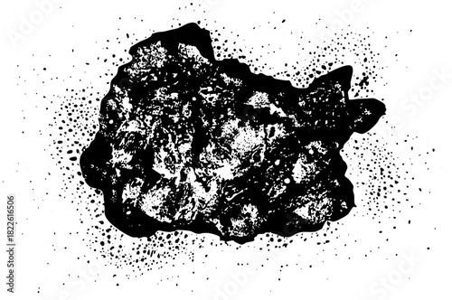 Ink splatter creates abstract texture for graphic design