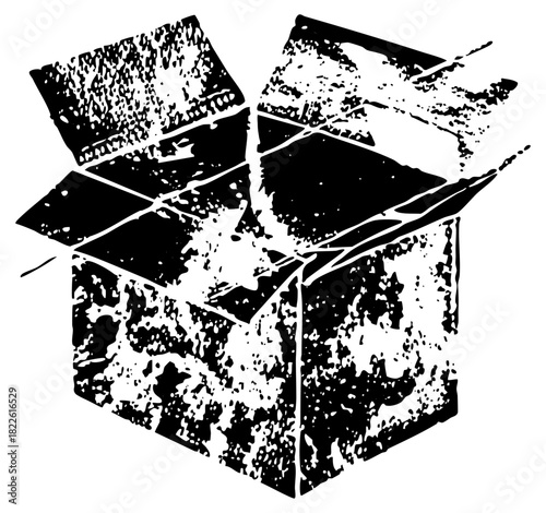 Open Cardboard Box Reveals Contents in a Shipping Context