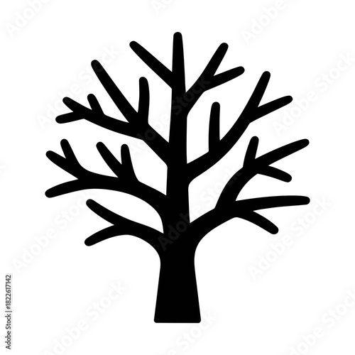 bare tree with many branches glyph icon